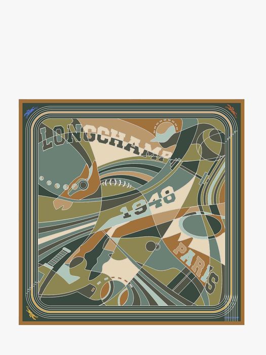 Longchamp Soie gots Foulard Geel